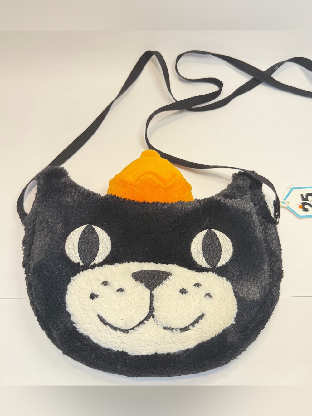 Jellycat Jack Black Cat Purse Crossbody Bag 25th Anniversary Paper Tag Damage